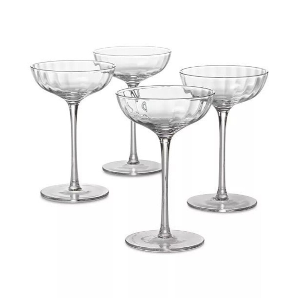 New Macy’s The Cellar Optic Coupe Glasses, Set of 4